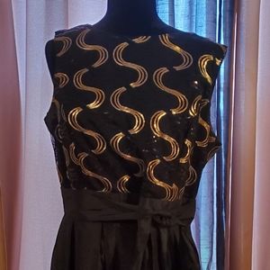 Gold and black party dress